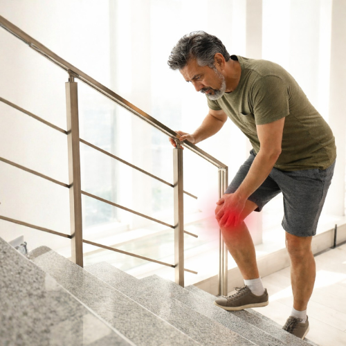 Knee locking or sharp pain caused by meniscus tear awareness image